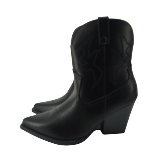 SO Shoes - So Tapanga Cowboy Boots Black Faux Leather Sz10 Western Cowboy